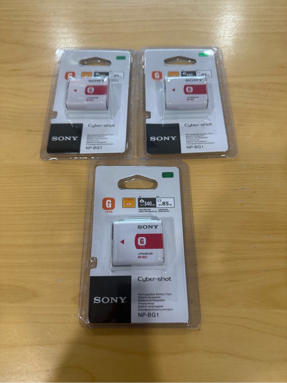 Lot of 3 Sony Cyber Shot Rechargeable Battery Pack NP-BG1 Type G New Sealed OEM